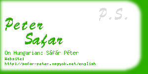 peter safar business card